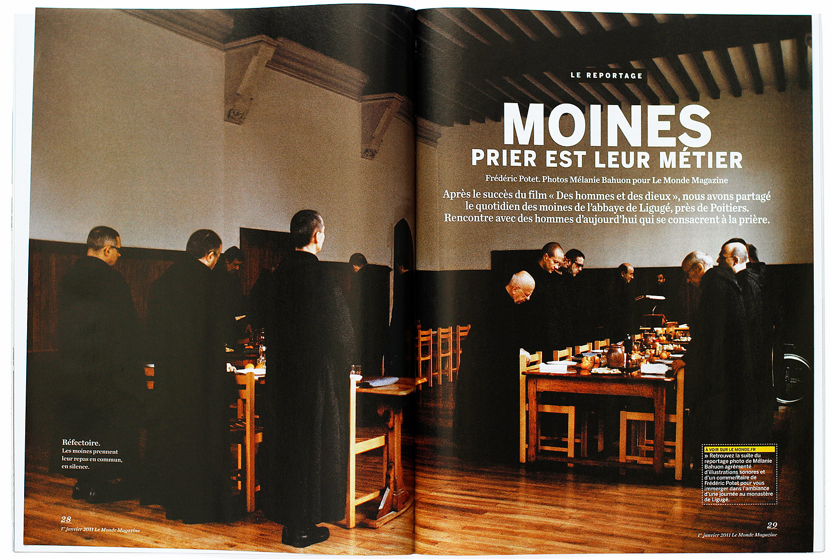 Abbaye de Ligugé, Le Monde Magazine du 1 janvier 2011